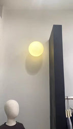 Orbelle Glass Wall Light – Frosted Globe LED Sconce | Modern Ambient Lighting | Timeless Interior Elegance