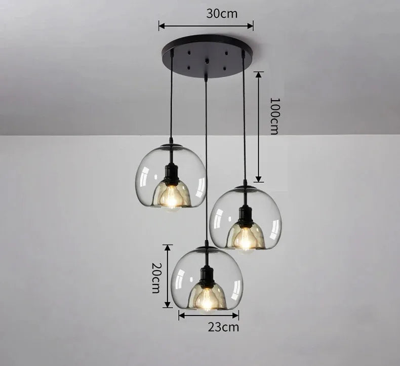 Amber Glass Pendant Light – Modern E26 Ceiling Lamp | Warm Ambient Lighting | Elegant Contemporary Interior Feature