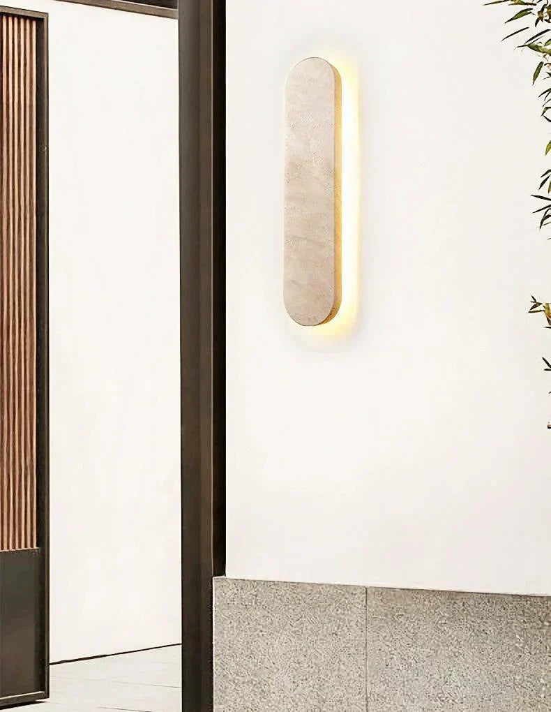 Lumora Stone Wall Light – Natural Stone LED Wall Lamp | Modern Architectural Lighting | Contemporary Interior Elegance