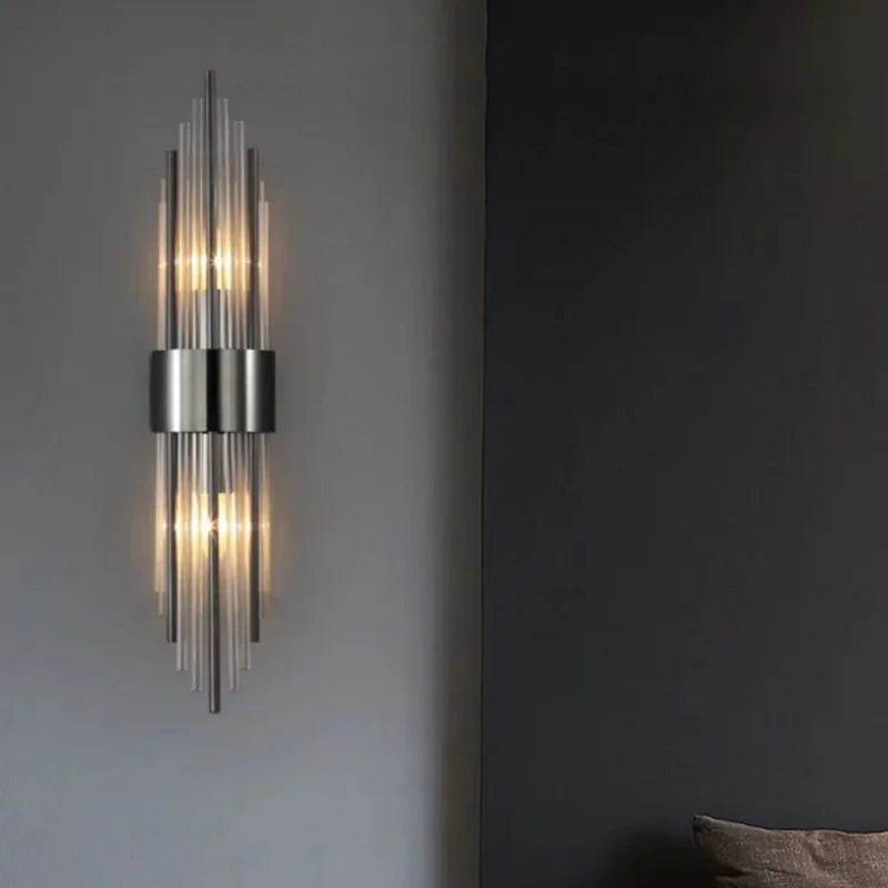 NoirÉclat Crystal Wall Light – Luxury Gold & Black LED Wall Lamp | Modern Nordic Accent Lighting