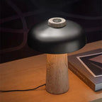 TerraStone Travertine Table Lamp – Natural Stone Designer Light | Wabi-Sabi Ambient Lighting