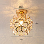 Floral Glass Ceiling Light – Vintage Inspired Flush Mount Lamp | Elegant Ambient Hallway Lighting