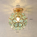 Floral Glass Ceiling Light – Vintage Inspired Flush Mount Lamp | Elegant Ambient Hallway Lighting