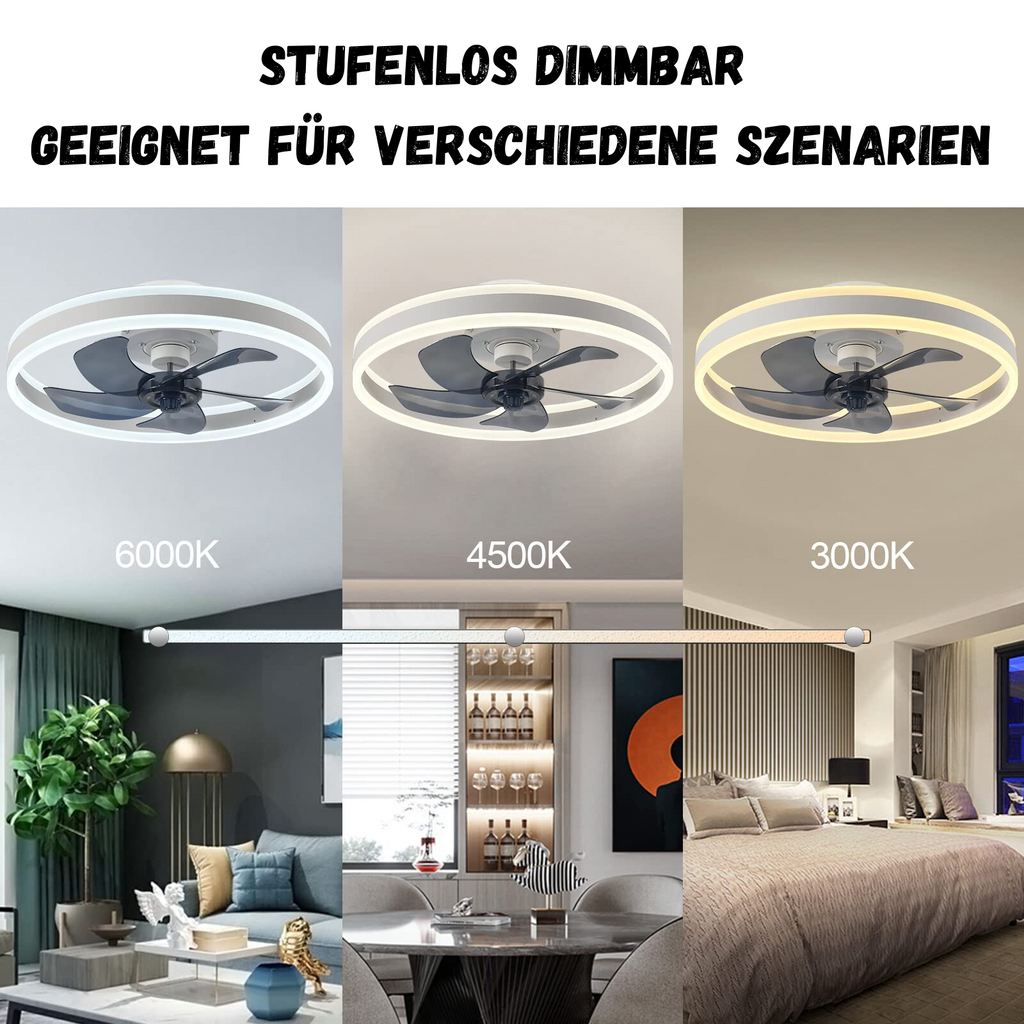 AeroLume Ceiling Fan Light – Modern Flush Mount LED Fan | Smart Cooling & Ambient Interior Lighting