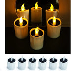 EverGlow Solar Tea Lights Set of 6 – Waterproof Flameless Outdoor Candles | Warm White Decorative Garden Lighting