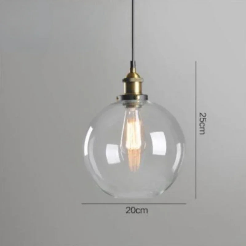 Scandinavian Glass Pendant Light – Vintage Loft E26 Ceiling Lamp | Elegant Ambient Lighting | Contemporary Nordic Interior Feature