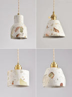 Terrazzo Stone Pendant Light with Copper Detail – Modern LED Ceiling Lamp | Contemporary Designer Lighting