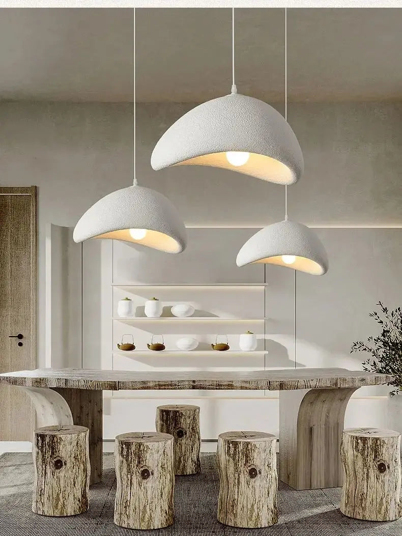 Kanso Wave Pendant Light – Japanese Wabi-Sabi Ceiling Lighting | Sculptural Minimalist Design