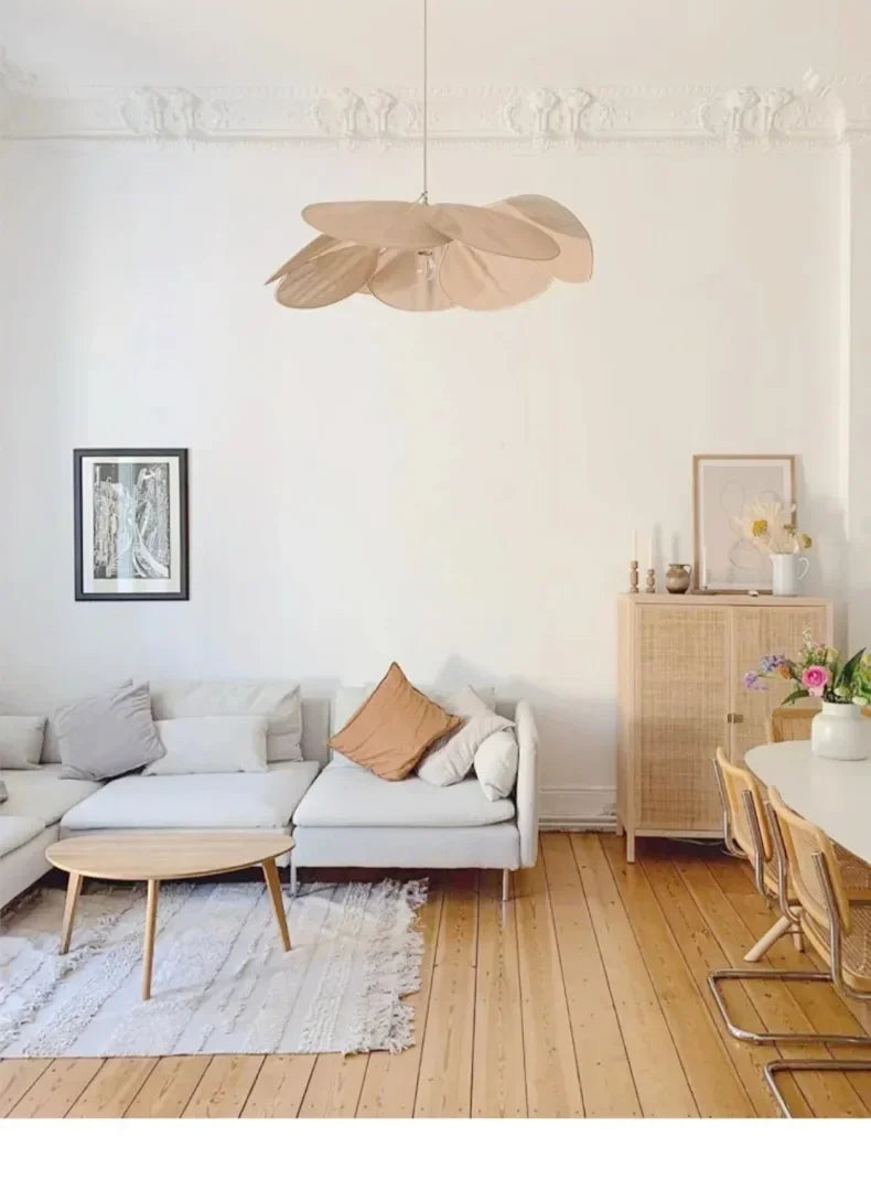 Floral Fabric Pendant Light – Designer E26 Ceiling Lamp | Artistic Ambient Lighting | Contemporary Statement Feature