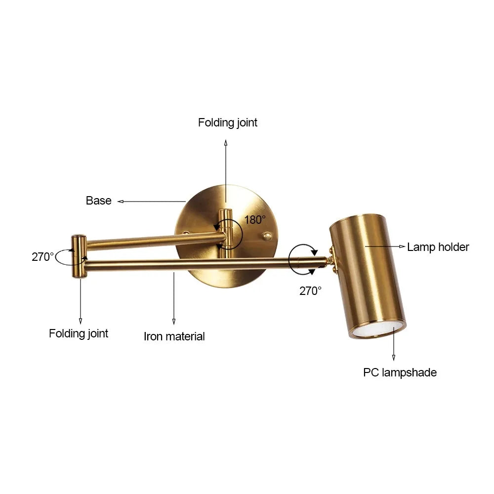 FlexArm LED Wall Light – Adjustable Swing Arm Lamp | Modern Reading Light | Contemporary Interior Lighting