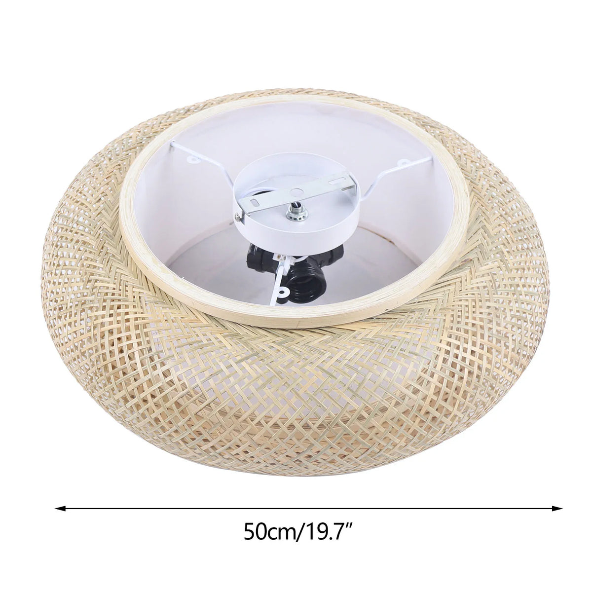 Zenvara Bamboo Ceiling Light – Handwoven Flush Mount Lamp | Natural Japandi Lighting for Modern Interiors