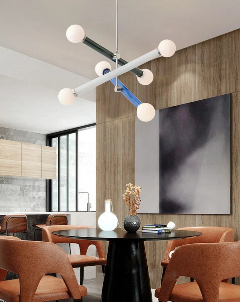 ArtGlow Modern Colorful Chandelier – Art Deco Glass & Acrylic Pendant Light for Contemporary Interiors