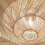 AetherRattan Pendant Light – Wabi-Sabi Rattan Ceiling Lamp | Japanese Nordic UFO Lighting for Elegant Interiors