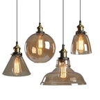 Scandinavian Glass Pendant Light – Vintage Loft E26 Ceiling Lamp | Elegant Ambient Lighting | Contemporary Nordic Interior Feature