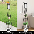 Florenza Lantern Stand – Solar Garden Light with Planter Holder | Decorative Outdoor Lighting for Gardens, Balconies & Terraces