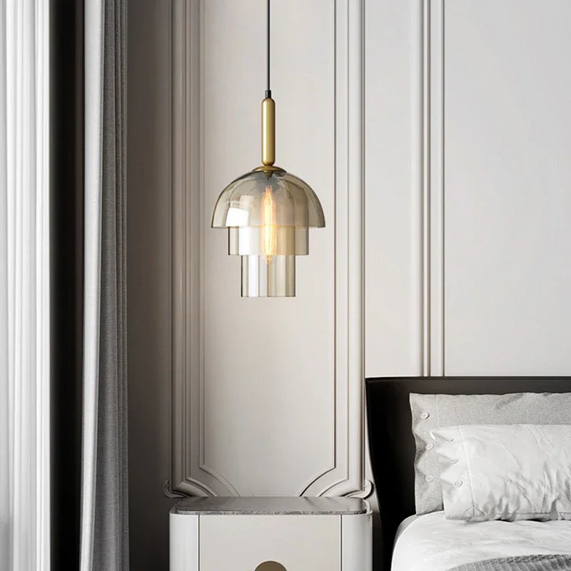 Champagne Glass Pendant Light – Vintage LED Ceiling Lamp | Elegant Ambient Lighting | Timeless Statement Fixture