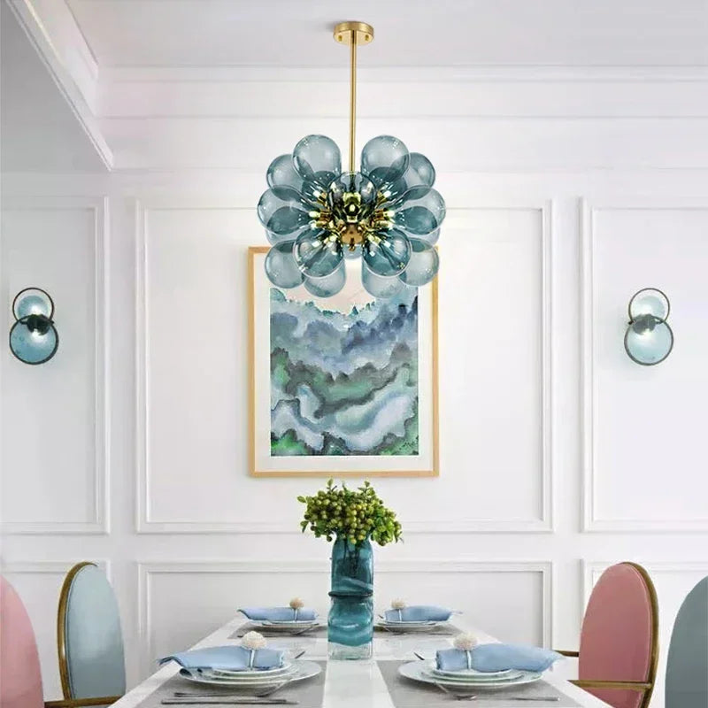 Luxury Bubble Glass Chandelier – Contemporary G9 Pendant Light | Statement LED Ceiling Fixture | Elegant Interior Centrepiece