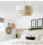 Nomad Linen Pendant Light – Wabi-Sabi Fabric Ceiling Lamp | Boho Japandi Ambient Lighting