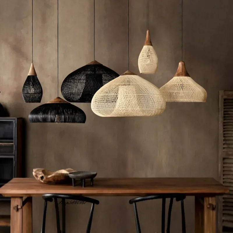 BaliWeave Pendant Light – Handwoven Rattan Ceiling Lamp | Southeast Asian Natural Lighting