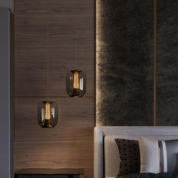 Savannah Black Glass Pendant Light – Modern Elegant Hanging Lamp | Luxury Smoked Glass Ceiling Lighting