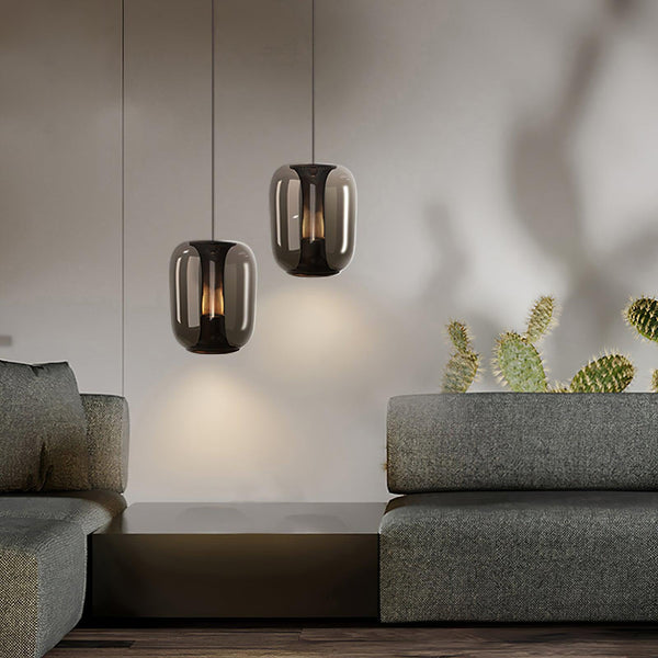 Savannah Black Glass Pendant Light – Modern Elegant Hanging Lamp | Luxury Smoked Glass Ceiling Lighting