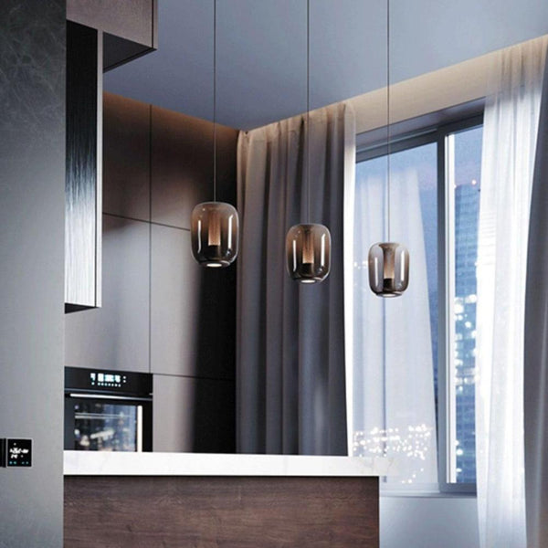 Savannah Black Glass Pendant Light – Modern Elegant Hanging Lamp | Luxury Smoked Glass Ceiling Lighting