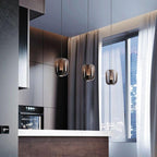 Savannah Black Glass Pendant Light – Modern Elegant Hanging Lamp | Luxury Smoked Glass Ceiling Lighting