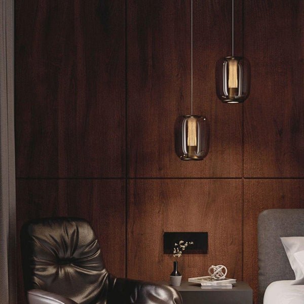 Savannah Black Glass Pendant Light – Modern Elegant Hanging Lamp | Luxury Smoked Glass Ceiling Lighting