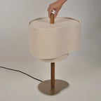 Hoshina Floor Lamp – Wabi-Sabi Fabric Standing Light | Japanese Minimalist LED Lamp for Calm Interiors