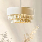 Nomad Linen Pendant Light – Wabi-Sabi Fabric Ceiling Lamp | Boho Japandi Ambient Lighting