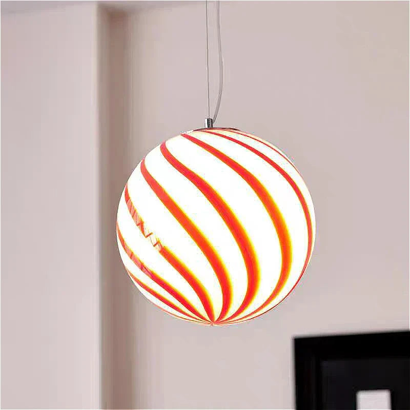 Coloured Glass Globe Pendant Light – Modern E26 Ceiling Lamp | Designer Ambient Lighting | Elegant Contemporary Statement