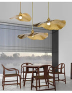 Gold Lotus Pendant Light – Vintage Zen Ceiling Lamp | Luxury Ambient Hanging Lighting
