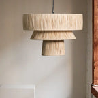 Wabi Sabi Rattan Pendant Light – Handwoven Japanese Ceiling Lamp | Natural Ambient Lighting | Artisan Interior Feature