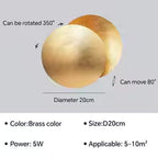 Eclipse Aura Wall Light – Rotating Gold LED Sconce | Luxury Modern Ambient Lighting