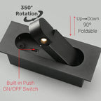 Arctis Pivot Wall Light – Adjustable Recessed LED Reading Lamp | Minimalist Nordic Wall Lighting