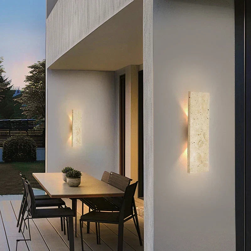 StoneAura LED Wall Light – Waterproof Natural Stone Indoor & Outdoor Wall Lamp | Dimmable Architectural Lighting