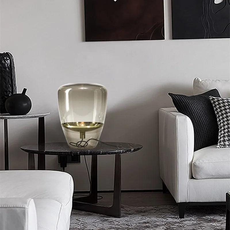 AuroraGlow – Nordic Designer Glass Table Lamp