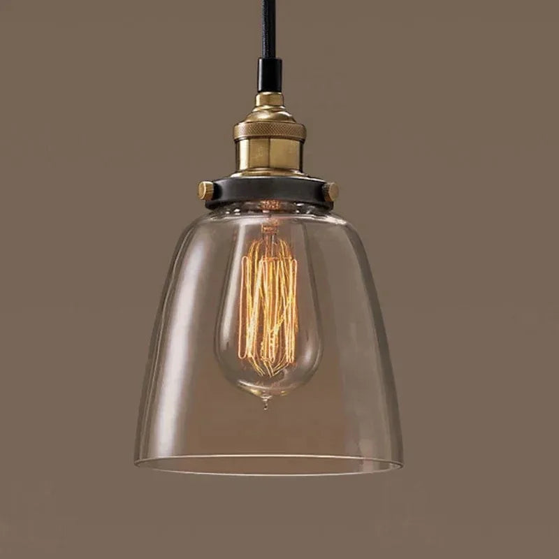 Scandinavian Glass Pendant Light – Vintage Loft E26 Ceiling Lamp | Elegant Ambient Lighting | Contemporary Nordic Interior Feature