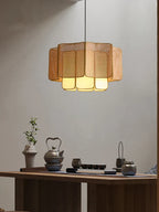 Wabi Sabi Rattan Pendant Light – Handwoven Bamboo Ceiling Lamp | Natural Ambient Lighting | Japandi Boho Interior Décor