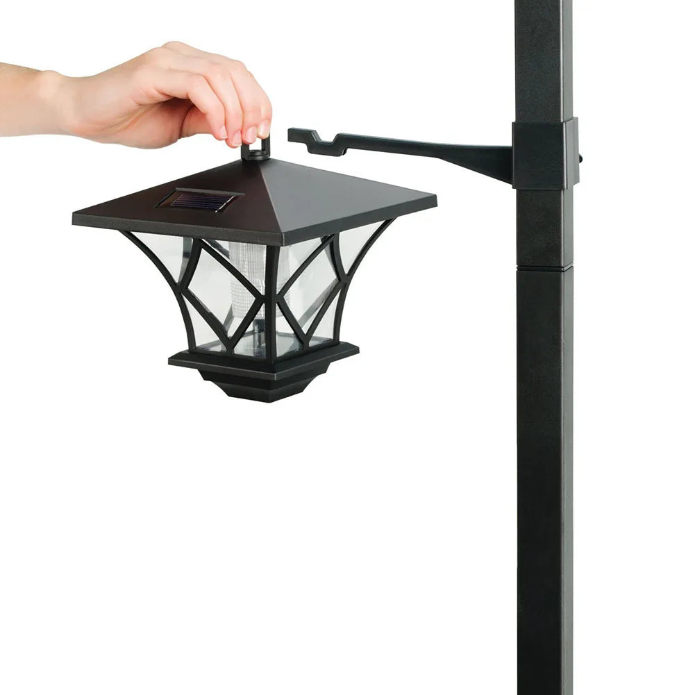 Aurelis Solar Post Light – 2-in-1 Vintage Garden Lamp | Solar Powered Outdoor Lighting for Entrances & Pathways