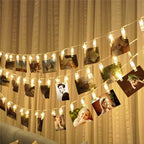LumaClip LED Photo Clip String Lights – 3M Decorative Photo Display Lights | 20 LED Clips for Photos, Cards & Seasonal Décor