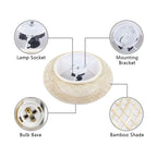Zenvara Bamboo Ceiling Light – Handwoven Flush Mount Lamp | Natural Japandi Lighting for Modern Interiors