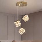 Aurelium Crystal Pendant Light – Modern Staircase Chandelier | Luxury LED Hanging Lamp for Grand Interiors