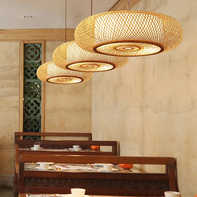 Solmira Rattan Pendant Light – Handwoven Bamboo Hanging Lamp | Natural Boho Lighting for Warm Interiors