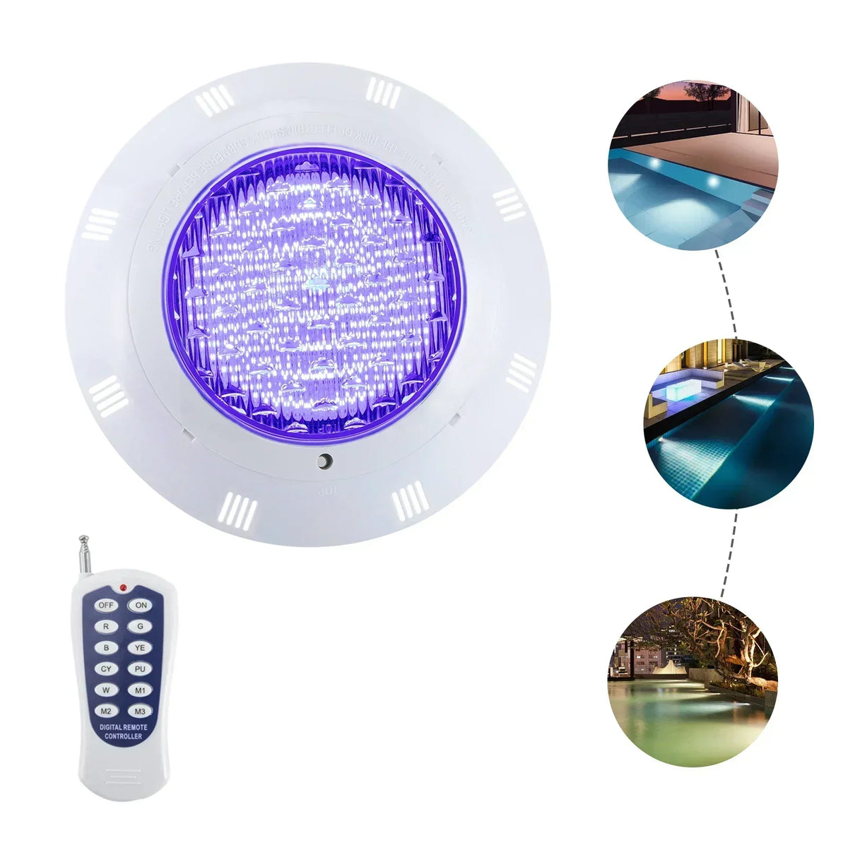 AQUAGLOW 360 RGB LED Pool Light – IP68 Waterproof Underwater Lighting | 36W RGB Pool Illumination