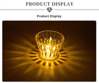 Crystal LED Accent Table Lamp – Colour Changing Touch Night Light | Decorative Bedside Lamp | Elegant Mood Lighting