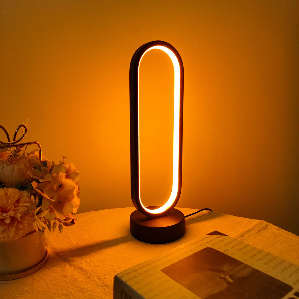 LunaHalo – Dimmable LED Ring Table Lamp for Bedrooms & Living Spaces