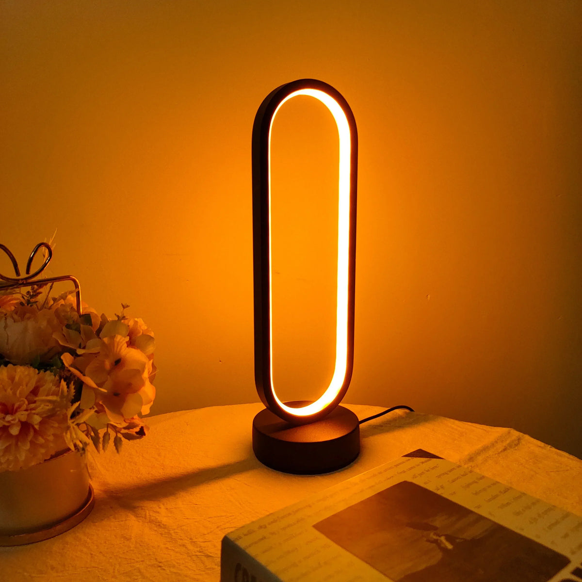 LunaHalo – Dimmable LED Ring Table Lamp for Bedrooms & Living Spaces