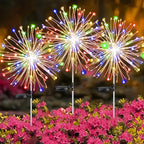 Solar LED Firework Christmas Lights – 200 LED Copper Wire Garden Lights for Pathways, Patios & Festive Decorations