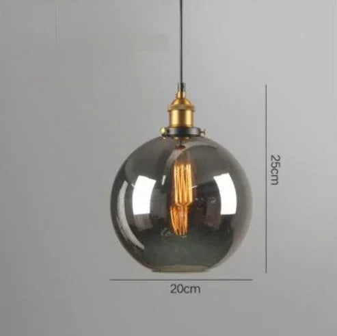 Scandinavian Glass Pendant Light – Vintage Loft E26 Ceiling Lamp | Elegant Ambient Lighting | Contemporary Nordic Interior Feature